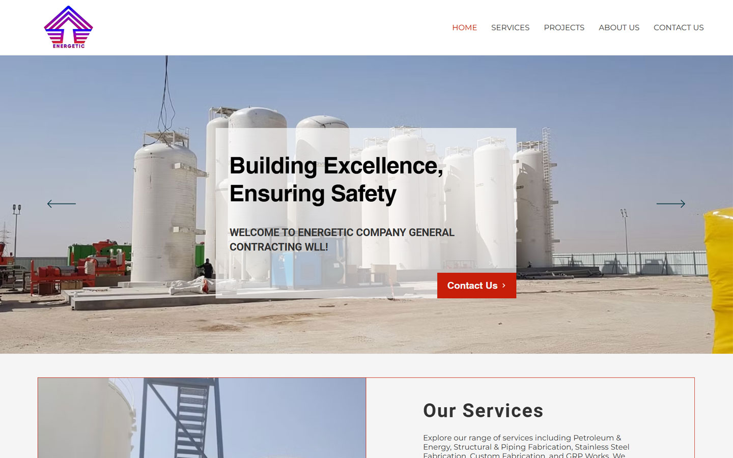 Energetic KW contracting company website by ORZAN DIGITAL